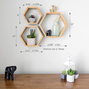 Elegante Estante de Almacenamiento de <span class=keywords><strong>Madera</strong></span> para Montar en la Pared, para Baño, Cocina, Sala de Estar, Decoración de Pared y Organización del Espacio - Product Image 4