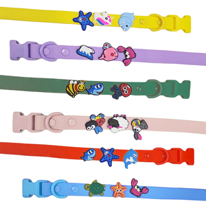 <span class=keywords><strong>Collar</strong></span> de Mascota Moderno y Personalizable DIY de PVC Plástico Impermeable para Perro y Gato, Ajustable, Lavable y de Caucho de Silicona con Dijes - Product Image 1