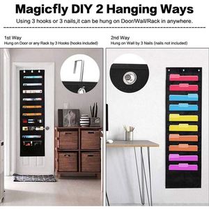 Wall Mount Storage Charts with 6 Over Door/20 Pockets Premium Hanging <b>File</b> <b>Folder</b> Organizer/2 Packs Wall Hanger for Magazines - Product Image 5