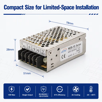 Alimentation à découpage à sortie unique NES-15-15 15W 15V 1A, convertisseur universel CA/CC 85-264V pour contrôle industriel
