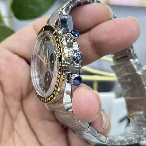 Hot Selling New Arrival Steel Case Grey Dial Gold Astronaut Sub-dial Sapphire Manual <b>Chronograph</b> Mens Mechanical Watch - Product Image 3