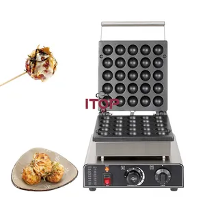 Bakapparatuur Wafelbalmaker Bom Brandende Takoyaki Machine 25 Gaten Pannenkoekmachine Elektrische Industriële Crêpe Maker