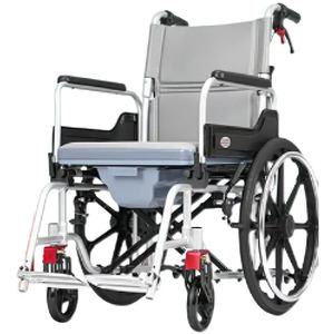 Silla de ruedas plegable manual de aluminio de lujo con ruedas desmontables Silla de Ruedas de hospital para ancianos - Product Image 1