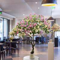 Arbre artificiel de bougainvillier de luxe pour intérieur et extérieur avec pot, décoration pour la maison