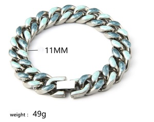 Pulsera de Eslabones de Acero Inoxidable de 11 mm, Ajustable, Resistente al Agua, Estilo Cubano, Unisex, Elegante - Product Image 5