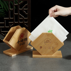 Caja de pañuelos de bambú con logo personalizado, caja de pañuelos cuadrada de bambú para restaurante, hotel y uso comercial, venta al por mayor. - Product Image 1