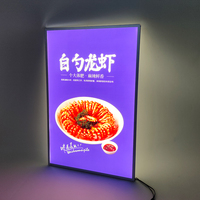 Lightbox Fenêtre D'affichage A0/A1/A2/A3/A4 En Aluminium Affiche Cadre Snap Ultra Mince Publicité En Métal Éclairage Led Boîte À Lumière