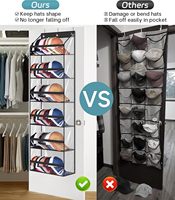 Sac de rangement pliable à six couches grande capacité en tissu, à suspendre à la porte, pour vêtements, casquettes de baseball et autres articles