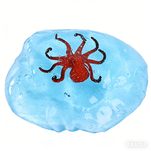 Short Test Tube Jar Ocean Series <b>Slime</b> with Marine Animal Accessories (6 Jars in PVC Box for Children - Product Image 3