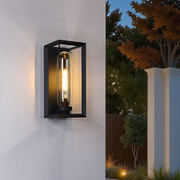 Applique Murale LED Extérieure Simple et Moderne en Fer et Verre, Étanche, Lumière Blanc Chaud, Garantie 5 Ans pour Villa, Entrée, Couloir