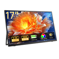 Monitor Portátil Inalámbrico Eimio de 17 Pulgadas y 2.5K, Pantalla Completa, Compatible con Tipo-C, con Soporte Plegable Ajustable, Extensor de Pantalla para Portátil OEM