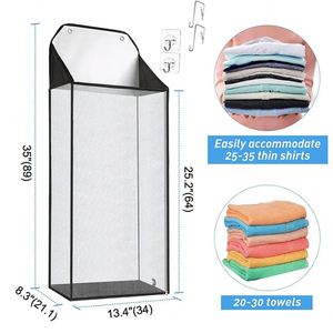 Over the Door Mesh Hanging Closet Organizer and Storage With Dividers Clothes Accessories <b>Shelf</b> for Wardrobe Nursery Cloakroom - Product Image 4