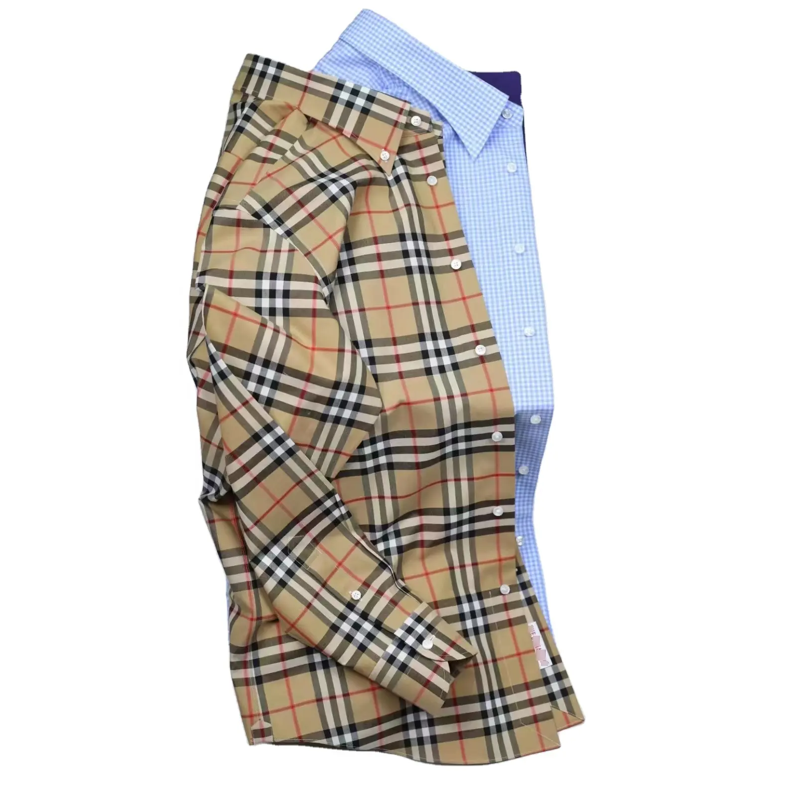 Camisa de manga larga personalizada para hombre, vestido clásico con botones, a rayas