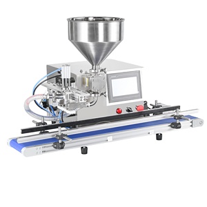 Máquina de llenado de pasta con bomba de engranajes y transportador para mermelada, miel, crema, detergente, loción, salsa, aceite, semiautomática - Product Image 1