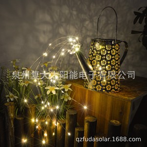 Solar Watering Can <b>Light</b> Led Garden Lamp With Flower Pattern <b>Projection</b> Outdoor Decorative Lighting - Product Image 3