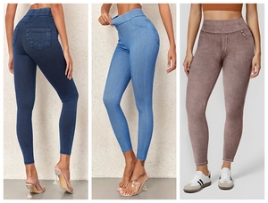 Pantalones Capri ajustados de cintura alta, pantalones cortos de mezclilla elásticos a la moda para mujer - Product Image 2