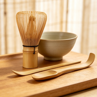 Ensemble Fouet à Matcha Chasen en Bambou Naturel à 100 Dents et Cuillère à Matcha Chashaku Faits Main Japonais, Écologiques, pour Thé Matcha – Marque Privée