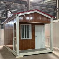 Maison conteneur préfabriquée modulaire à toit triangulaire, style rustique, pour villa de vacances