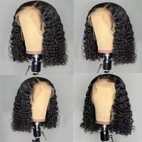 Perruque Bob Lace Front HD Transparente 13x4, Cheveux Humains Bouclés Profonds, Haute Densité, 8-16 pouces pour Femmes