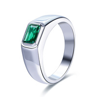 Bague en argent sterling S925 avec émeraude de 1 carat pour homme et femme, bijoux minimalistes géométriques, mode hip-hop, bijoux de luxe haut de gamme, bague de mariage