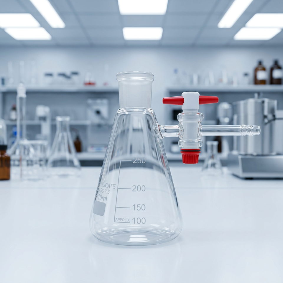 MAYALAB MCJ25 Laboratory Borosilicate Glass Erlenmeyer Filtering Flask ...