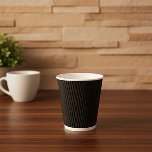 Gobelets en papier ondulé compostables de 16 oz, personnalisés et imprimés, pour boissons à emporter, avec couvercles à boire, vaisselle jetable - Product Image 6