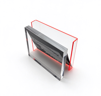 Cadre photo en acrylique, cadre d'affichage d'image transparent pour bureau avec bord rouge, bloc d'image imprimé sur mesure pour la maison, le bureau et les cadeaux