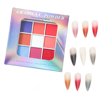 Nouvelle poudre acrylique 9 couleurs pour nail art, effet dégradé, miroir magique, nacré, scintillant, fluide, mat, coquillage