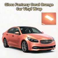 Vinilo para Automóviles con Canales para Burbujas de Aire, Superbrillante, Color Coral Fantasía, en Oferta