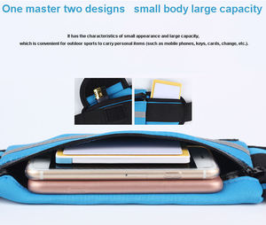 Ceinture de sport unisexe en néoprène avec motif de lettres, étanche, pour téléphone, jogging, randonnée, ceinture abdominale, sac de course, porte-bouteille - Product Image 2