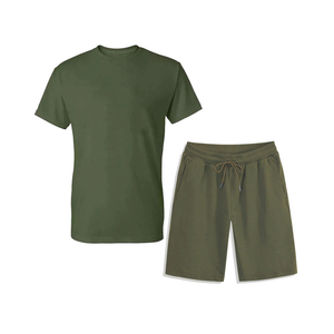 Conjunto de Camiseta y Pantalones Cortos Oversize de Verano para Hombre, Estilo Casual, Tejido Liso Teñido, 100% Algodón, Secado Rápido, Estilo Urbano - Product Image 3