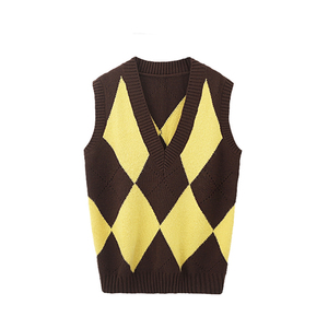 تصميم الأزياء خمر أرجايل متماسكة للنساء سترة الكشمير سترة - Product Image 2