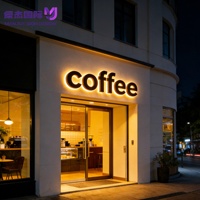 Enseigne murale LED 3D personnalisable en acier inoxydable, étanche IP65, contrôle par télécommande/application, options multicolores pour usage commercial/extérieur