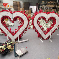Arrangement de fleurs artificielles personnalisées en usine, hydrangeas, arche de fleurs en forme de cœur pour la décoration de mariage, la Saint-Valentin
