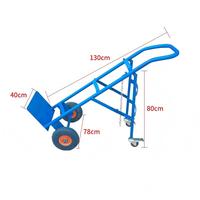 Carretilla de Mano Industrial Plegable de Metal de 2 Ruedas para Carga Pesada, para Mudanzas en Almacenes y Transporte en Fábricas