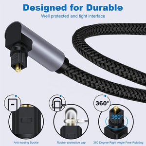 <span class=keywords><strong>Cable</strong></span> Óptico <span class=keywords><strong>Digital</strong></span> LA-5.1 Toslink SPDIF <span class=keywords><strong>Coaxial</strong></span> de Ángulo Recto con Fibra Óptica y Trenzado de Nailon para Barra de <span class=keywords><strong>Sonido</strong></span> y TV - Product Image 2