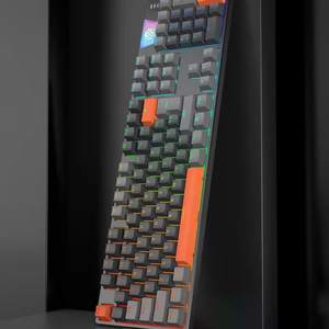 Clavier de jeu pour ordinateur pas cher, clavier RGB pour jeux, clavier filaire rétroéclairé 104 touches pour PC et ordinateur portable, variété - Product Image 3