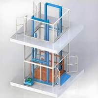 Nouvel élévateur de fret pour entrepôt industriel, monte-charge hydraulique à rail vertical avec hauteur de levage de 3 m et table de taille personnalisée