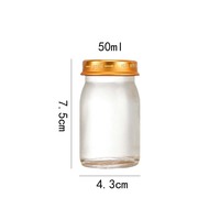 Frascos de Vidrio con Tapa de Rosca de 40ml-250ml (Incluye 50ml), Grado Alimenticio, Libres de BPA, para Gelatina, Comida para Bebés, Chocolate, Fideos, Dulces, Postres, Azúcar