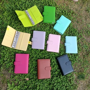 Wholesale A4 A5 A6 File Holder Loose Leaf PU Leather Notebook budget Binder with Prong Rings for Students Journal Business
