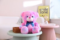 Vente en gros mignon ours en peluche brun coloré avec ruban ours en peluche peluche pour enfants cadeau personnalisé ours en peluche en peluche