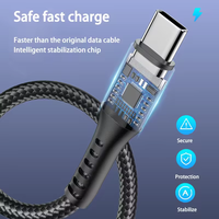 Mindpure 1m PD 20W 9V 3A 5Gbps Type C Câble de données en nylon pour téléphones mobiles et imprimantes Câble de chargeur USB C à charge rapide