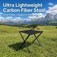 Tabouret pliable en fibre de carbone Areffa - Mobilier d'extérieur léger et portable pour le camping et la pêche, design minimaliste