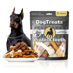 Fábrica de comida para perros personalizada OEM de alta calidad dientes limpios naturales forma de hueso masticar golosinas aperitivos para perros - Product Image 1