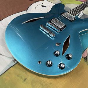<span class=keywords><strong>Guitare</strong></span> électrique Metal Blue 335, manche en érable torréfié, corps plein, 6 cordes, touche en palissandre - Product Image 3