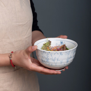 Chất Lượng Cao Trung Quốc Màu Xanh Và Trắng Bộ Đồ Ăn Trung Quốc Phong Cách Cổ Điển Màu Xanh Chim Hoa Tấm Gốm Cho Đám Cưới - Product Image 2