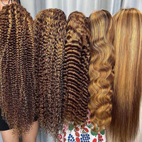 13x6 Body Wave untuk Wig Rambut Lurus Pirang Madu Eropa Remy Hair Wanita Bleach Knots