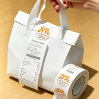 Étiquettes de sécurité - Autocollants adhésifs imperméables personnalisés pour sacs de livraison de repas à emporter, pour l'emballage des restaurants et des services de traiteur