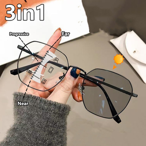Far and Near Dual-use <strong>Reading</strong> <strong>Glasses</strong> Intelligent Color-changing Progressive Multi-focus Unisex Anti-blue Light <strong>Reading</strong> <strong>Glasses</strong> - Product Image 1