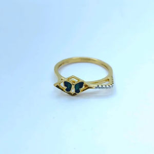 Anillo de Oro Amarillo Puro de 22K para Mujer |   Diseño de Mariposa |   Joyería Fina con Detalles en Piedra |   OEM ODM Venta al por Mayor - Product Image 1